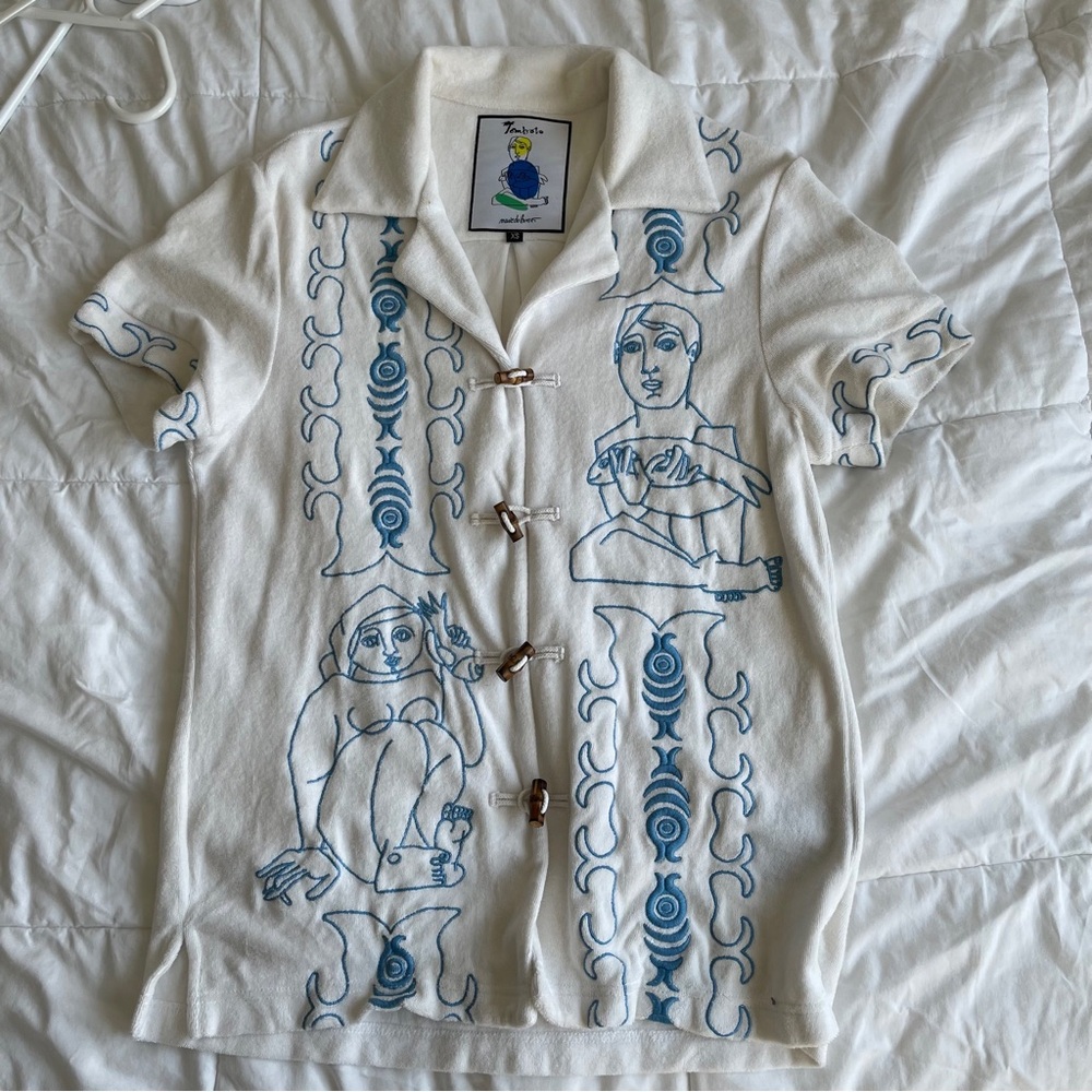 White and Blue Tombolo shirt